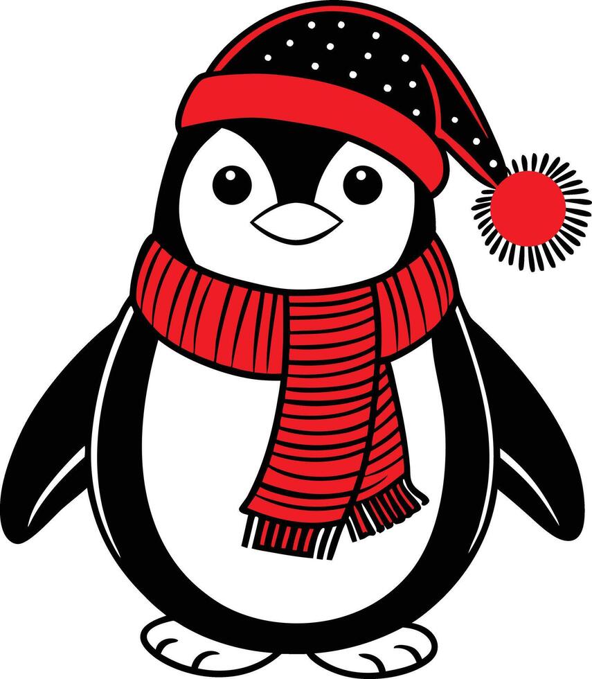 A cute Frosty the Penguin vector
