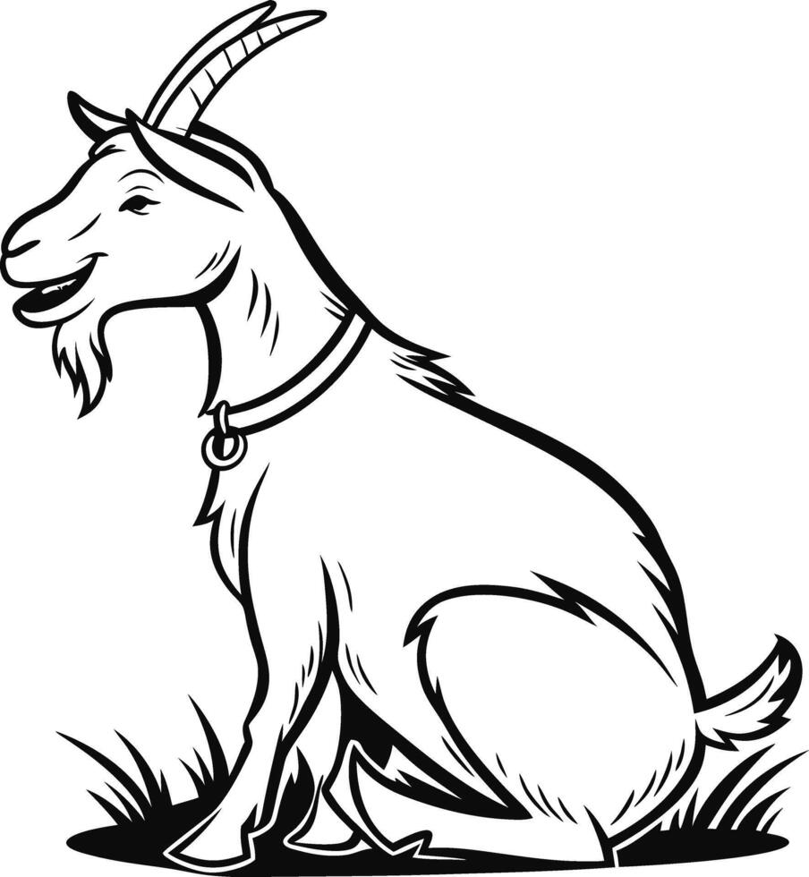Happy Goat. Coloring book for children vector