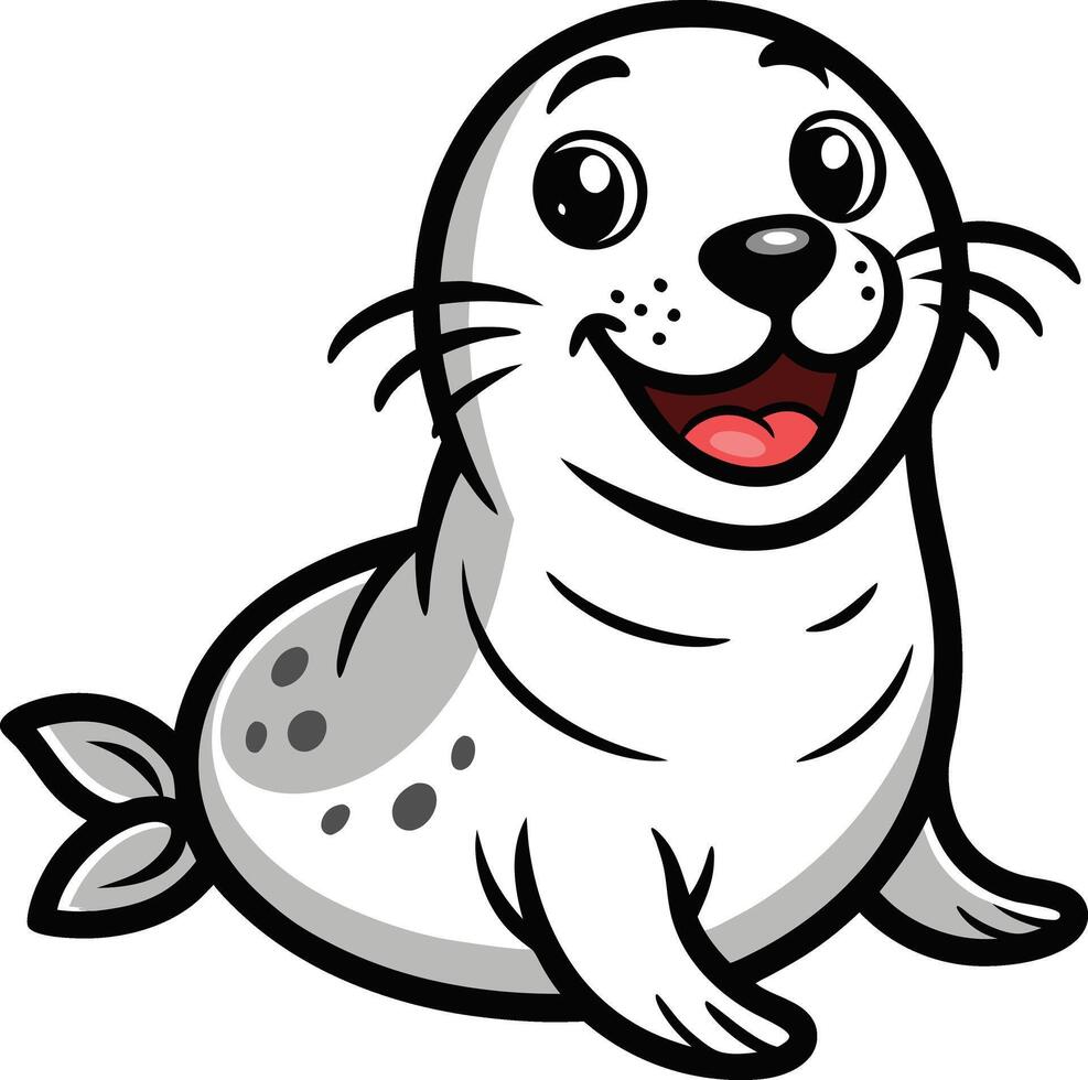 Funny Seal Illustration with White Background Cartoons vector