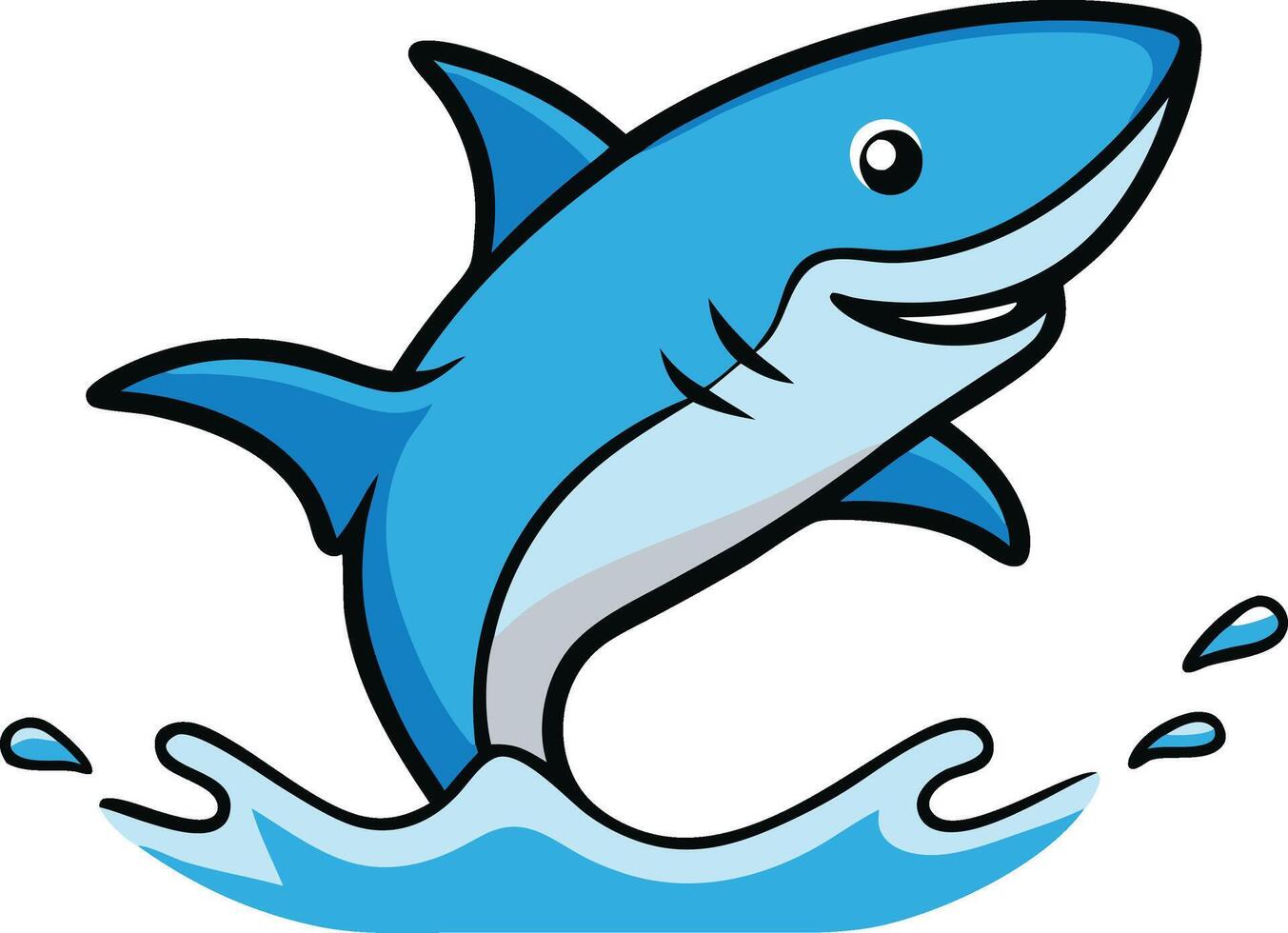 A powerful shark leaps out of the water vector