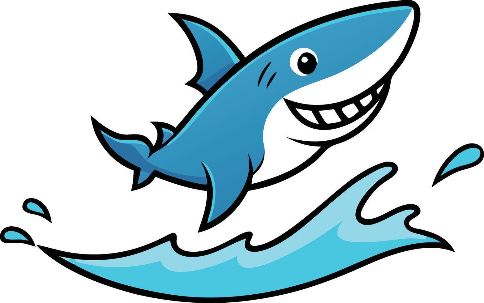 Shark jumping out of water vector