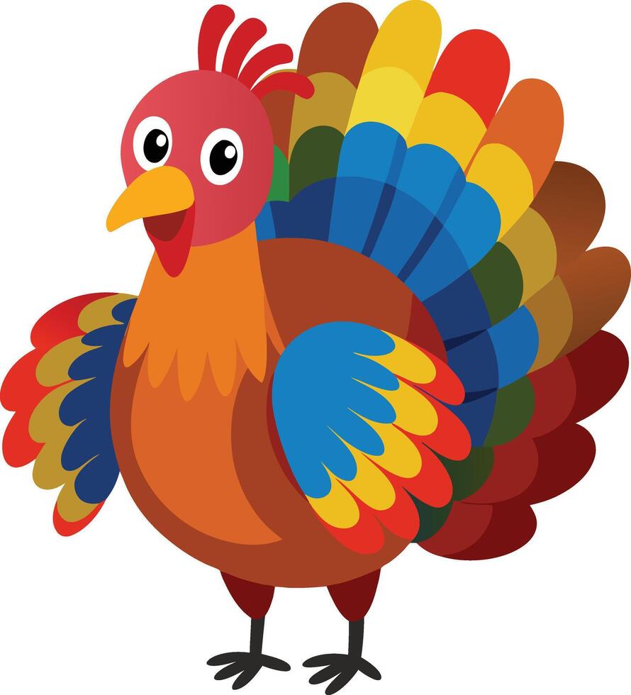 Drawing of Colorful Turkey vector