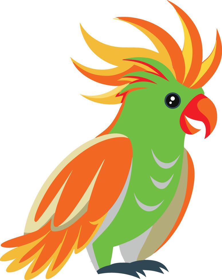 Colorful macaw icon flat on white isolated background vector
