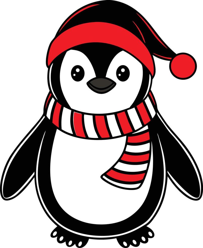 Illustration of A cute Frosty the Penguin vector