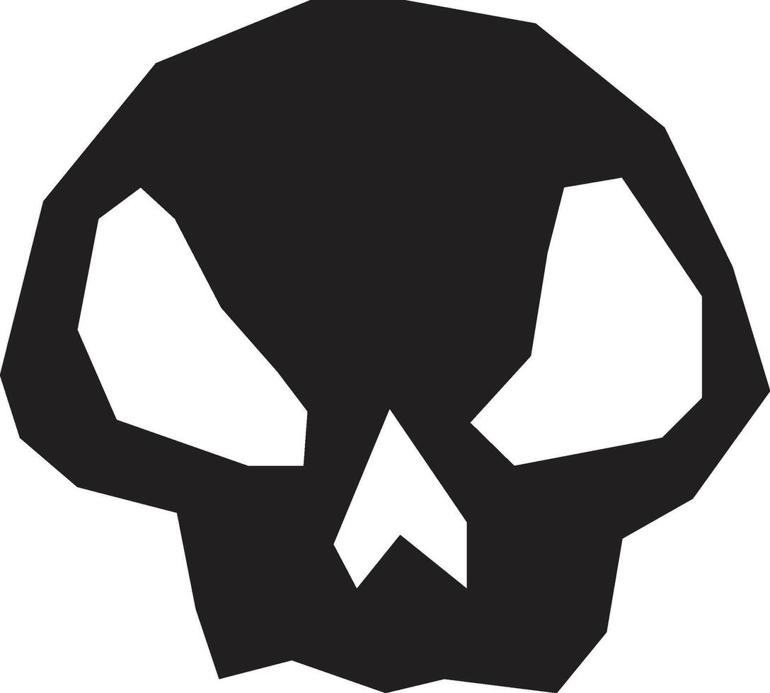 Stylized low poly skull evoking themes of danger, death, halloween, and the macabre, suitable for designs related to spooky events or dark concepts vector