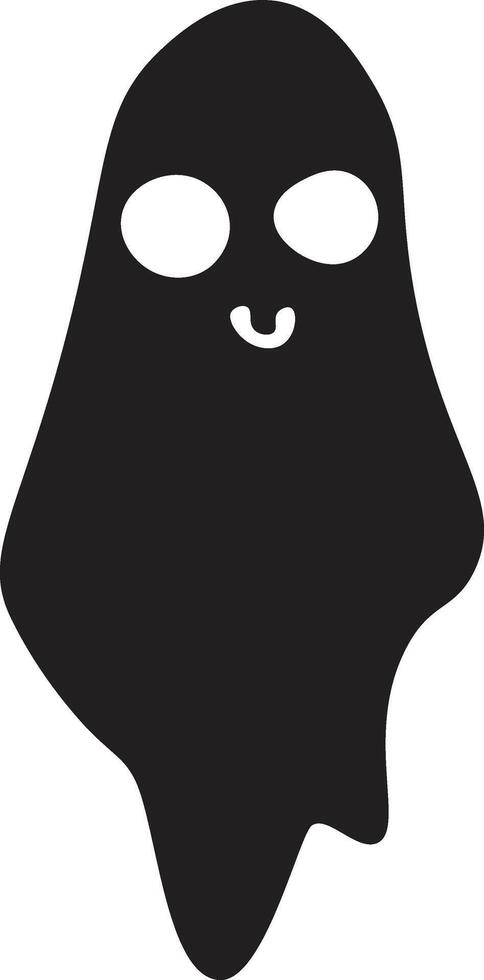 Cute black ghost with a big smile on a white background, perfect for halloween projects vector