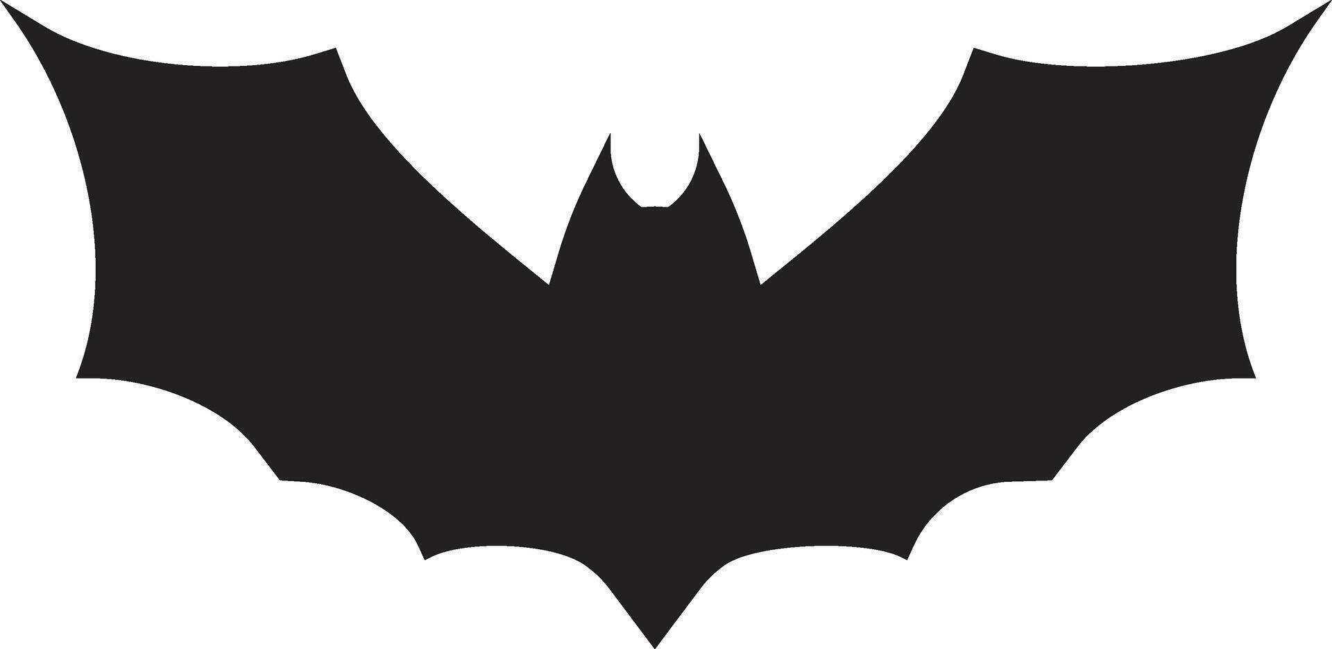 Stylized black bat silhouette spreading its wings, creating a striking image against a clean white background, perfect for halloween projects or spooky designs vector
