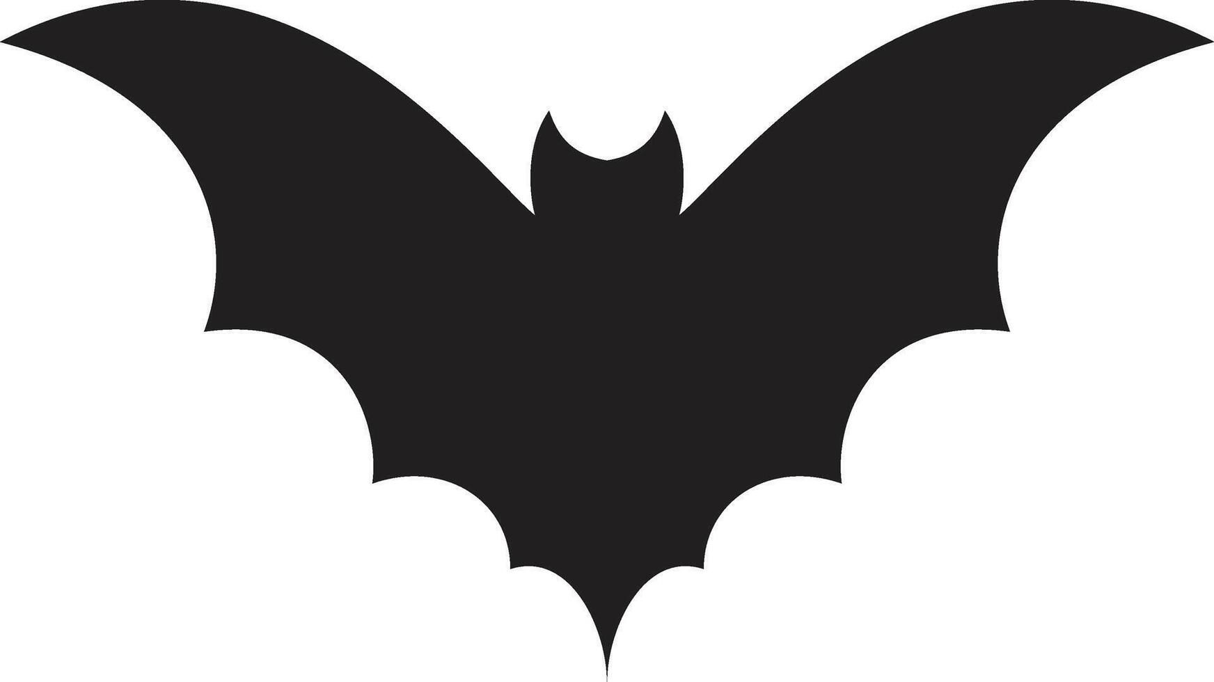 Stylized illustration of a bat spreading its wings, creating a spooky and mysterious atmosphere perfect for halloween projects or any design needing a touch of darkness vector