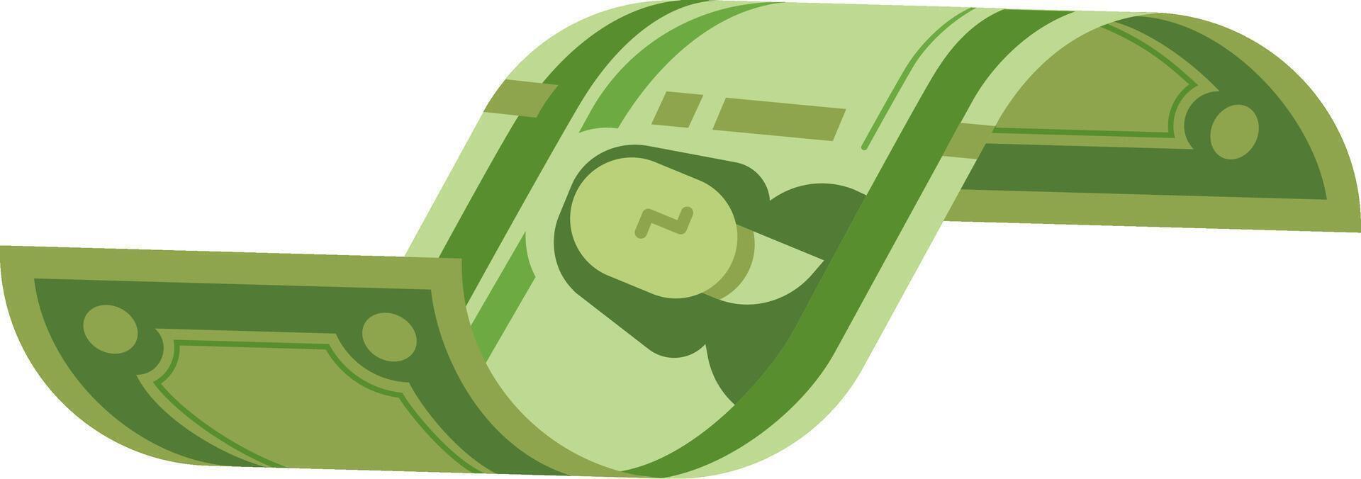 Green banknote is waving in the air, symbolizing investment, profit, and financial success, perfect for illustrating economic concepts vector