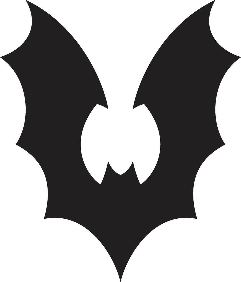Stylized black bat silhouette spreading its wings, creating a powerful symbol of halloween, vampires, and spooky themes vector