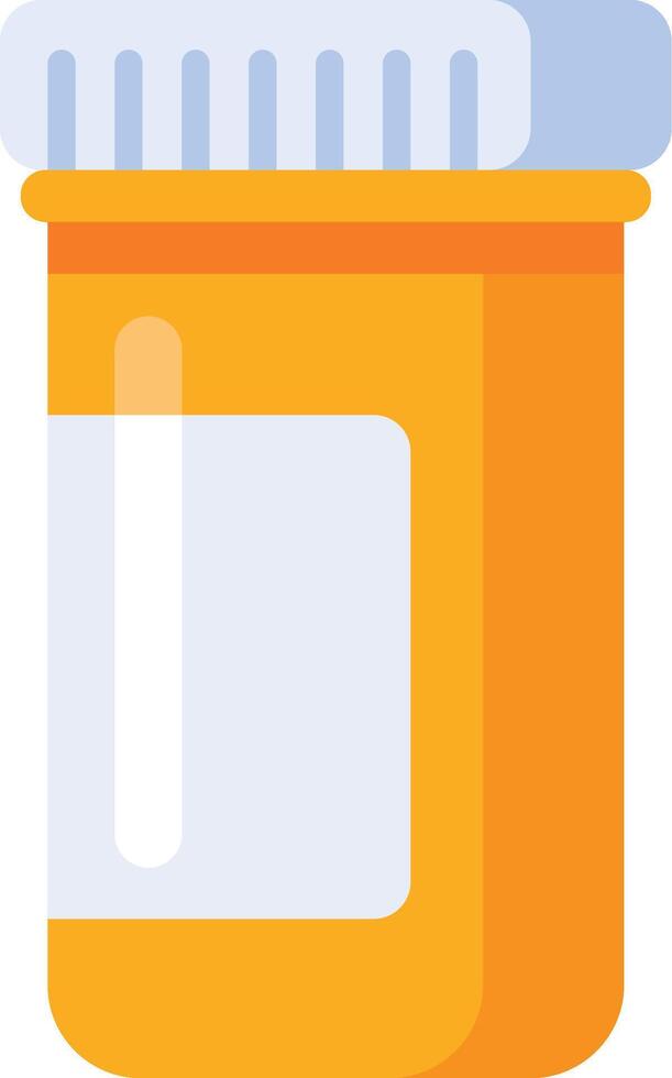 Orange plastic medicine bottle with blank white label and childproof cap for safe storage and accurate dosage vector