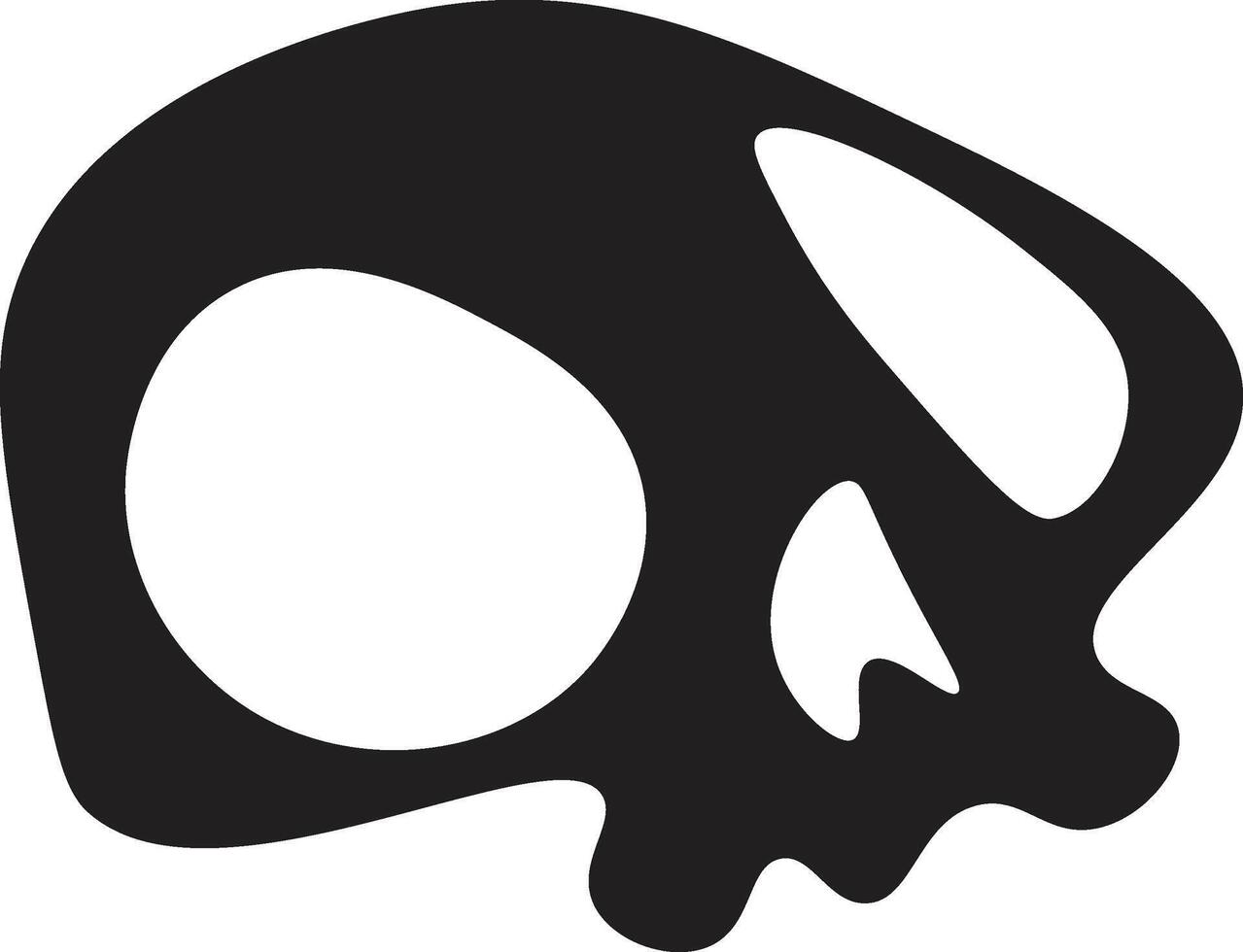 This minimalist illustration showcases a striking black skull silhouette, evoking themes of death, halloween, and more. It's a versatile symbol that can be used in various designs and projects vector