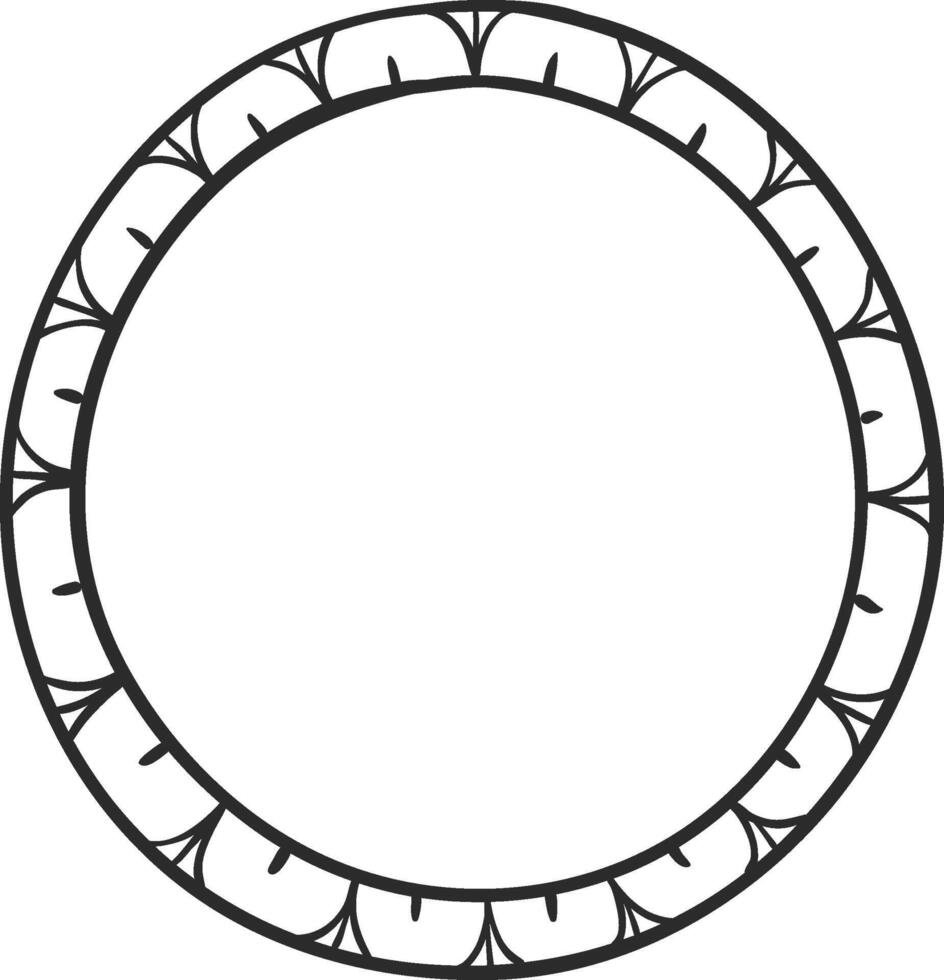 Round frame featuring stylized floral motifs creates a striking visual with its intricate design and open circular center, ideal for highlighting text or images vector
