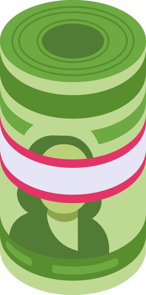 Stylized roll of banknotes symbolizes wealth accumulation, smart financial planning, and the achievement of monetary goals vector