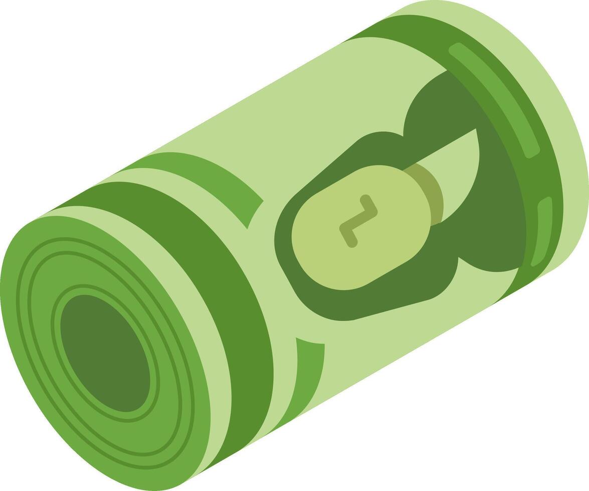 Stacked rolled banknotes symbolize savings, investment, and growth, showing wealth and prosperity in finance vector