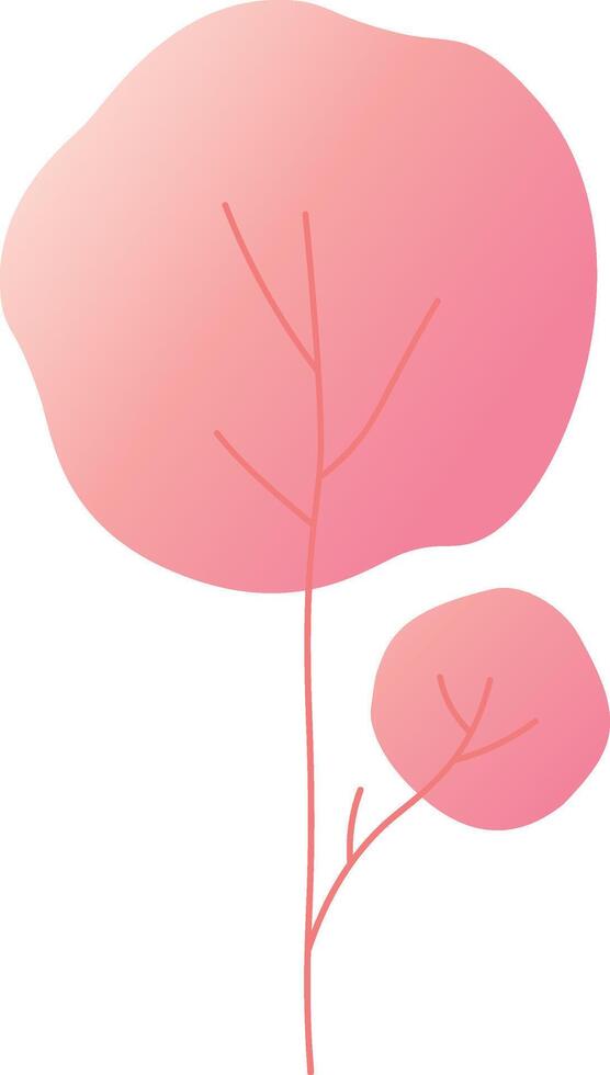 Minimalist illustration featuring a stylized pink tree with a rounded crown, evoking a sense of simplicity and tranquility against a clean white backdrop vector