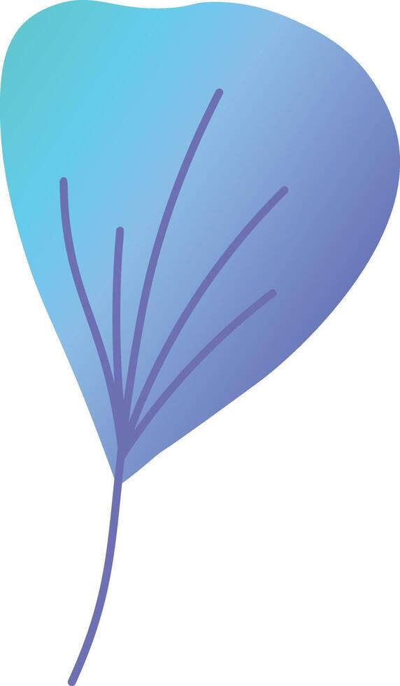 Vibrant gradient leaf with purple veins stands out on a white background, adding a touch of modernity and color to nature inspired projects. Ideal for nature, beauty, and wellness projects vector