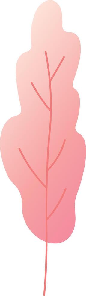 This minimalist illustration showcases a stylized pink oak leaf, symbolizing nature, growth, and the beauty of simple forms vector