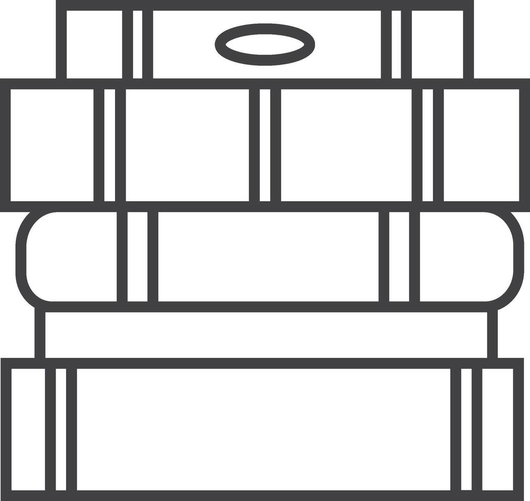 Minimalist illustration representing a stack of three books, symbolizing learning, education, and the pursuit of knowledge vector