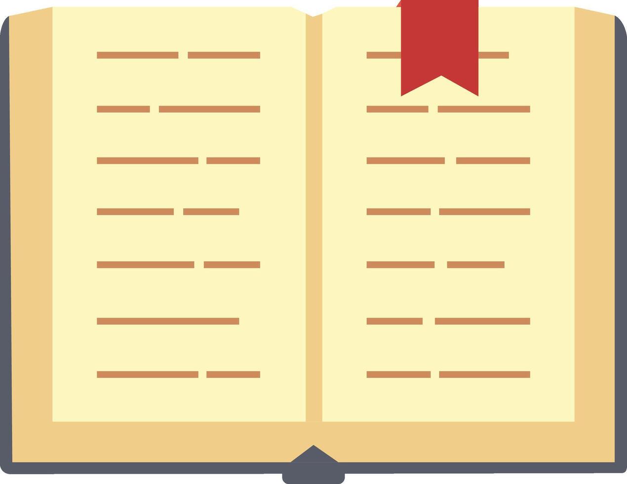 Inviting open book with a vibrant red bookmark, filled with knowledge and waiting to be discovered, evoking curiosity and joy of exploration through literature vector