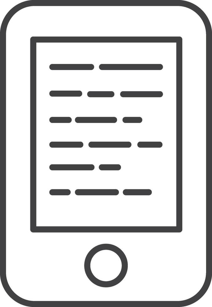 Mobile phone displaying several lines of text, suggesting reading, messaging, or coding activity, on a clean white background vector
