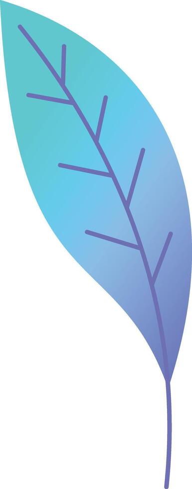 Gradient leaf with purple veins on white, symbolizing nature and growth. Perfect for eco designs, evoking tranquility and balance vector