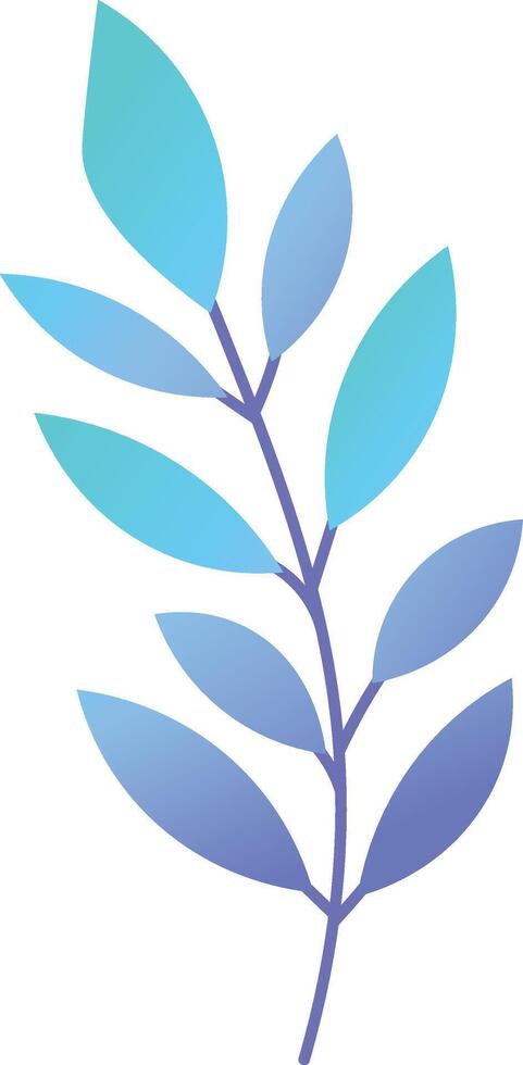 Gradient leaf with blue and turquoise colors symbolizing nature, growth, and freshness, ideal for projects related to ecology, environment, and natural products vector