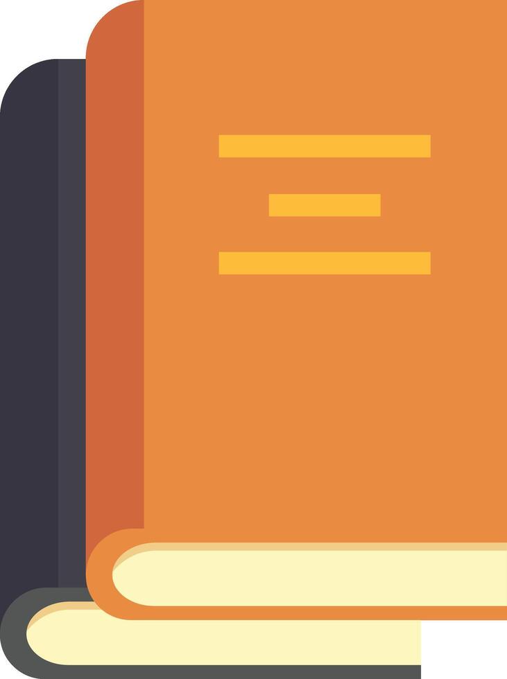 Two hardcover books with orange and black covers are laying on a white background, providing a simple yet evocative image for educational or literary concepts vector