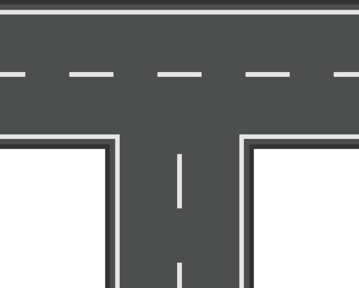 T shaped road intersection marking, asphalt highway with white dividing lines creating a crossroads, symbolizing choices, directions, and journeys vector