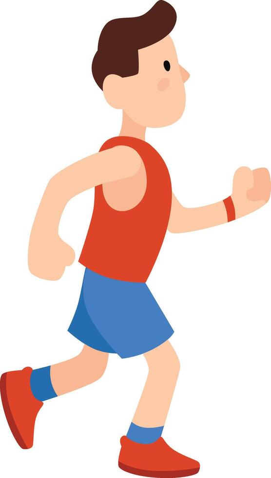 Young man in athletic wear is running, embodying the concept of a healthy lifestyle through regular physical activity and exercise vector