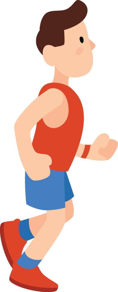 Energetic young man is jogging, embodying fitness and an active lifestyle, promoting well being through regular physical activity vector