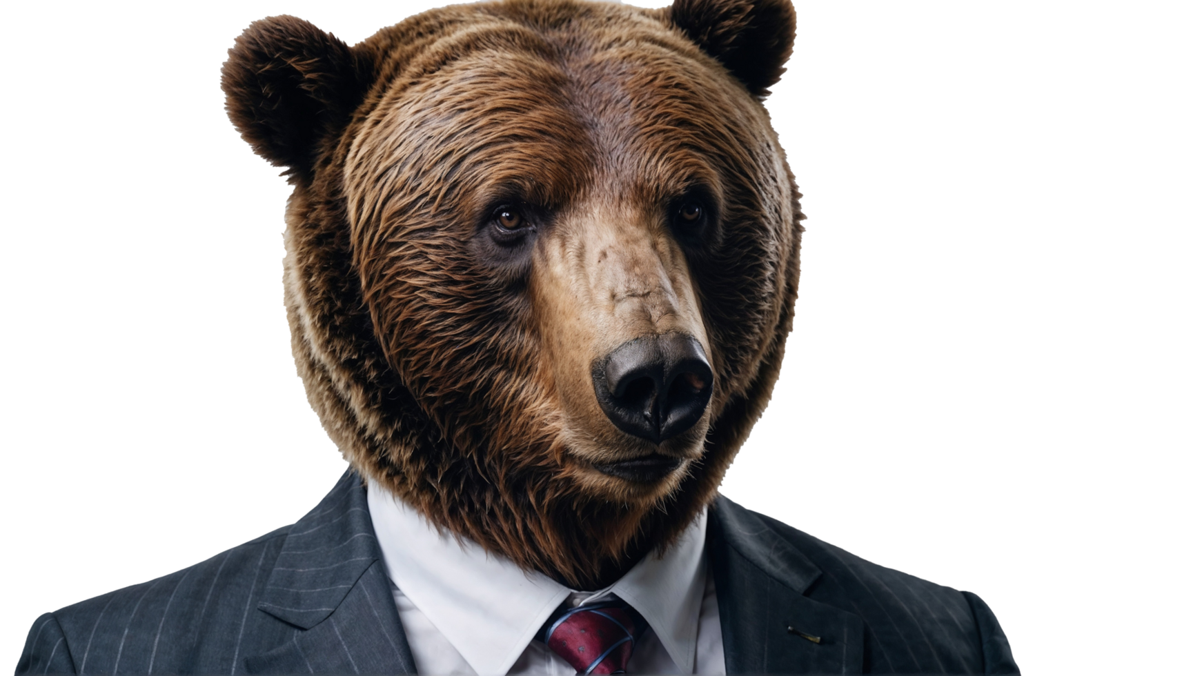 Bear in Business Suit on transparent Background , Bull Market ,Bear Market png