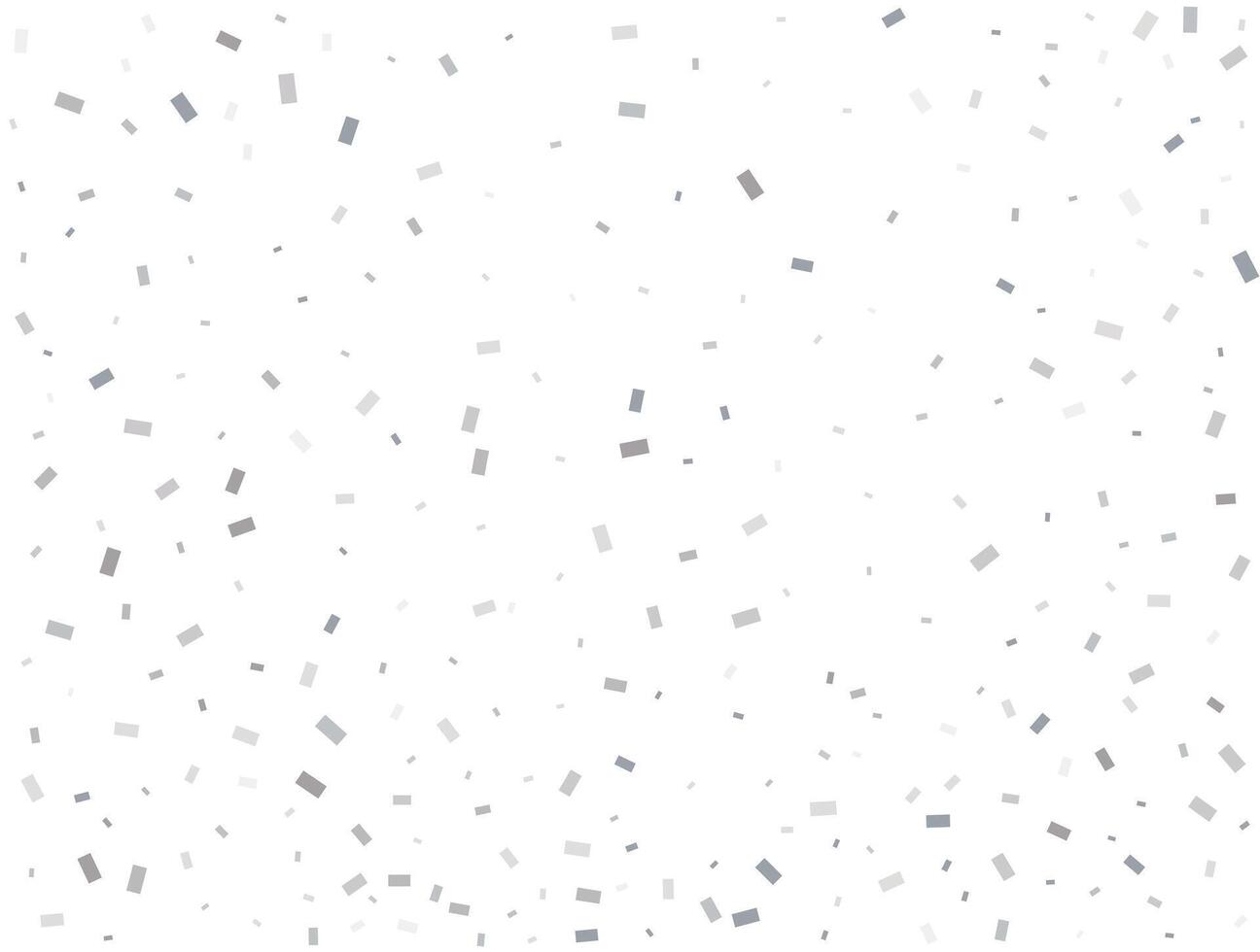 Magic silver Rectangular glitter confetti background. White festive texture. vector