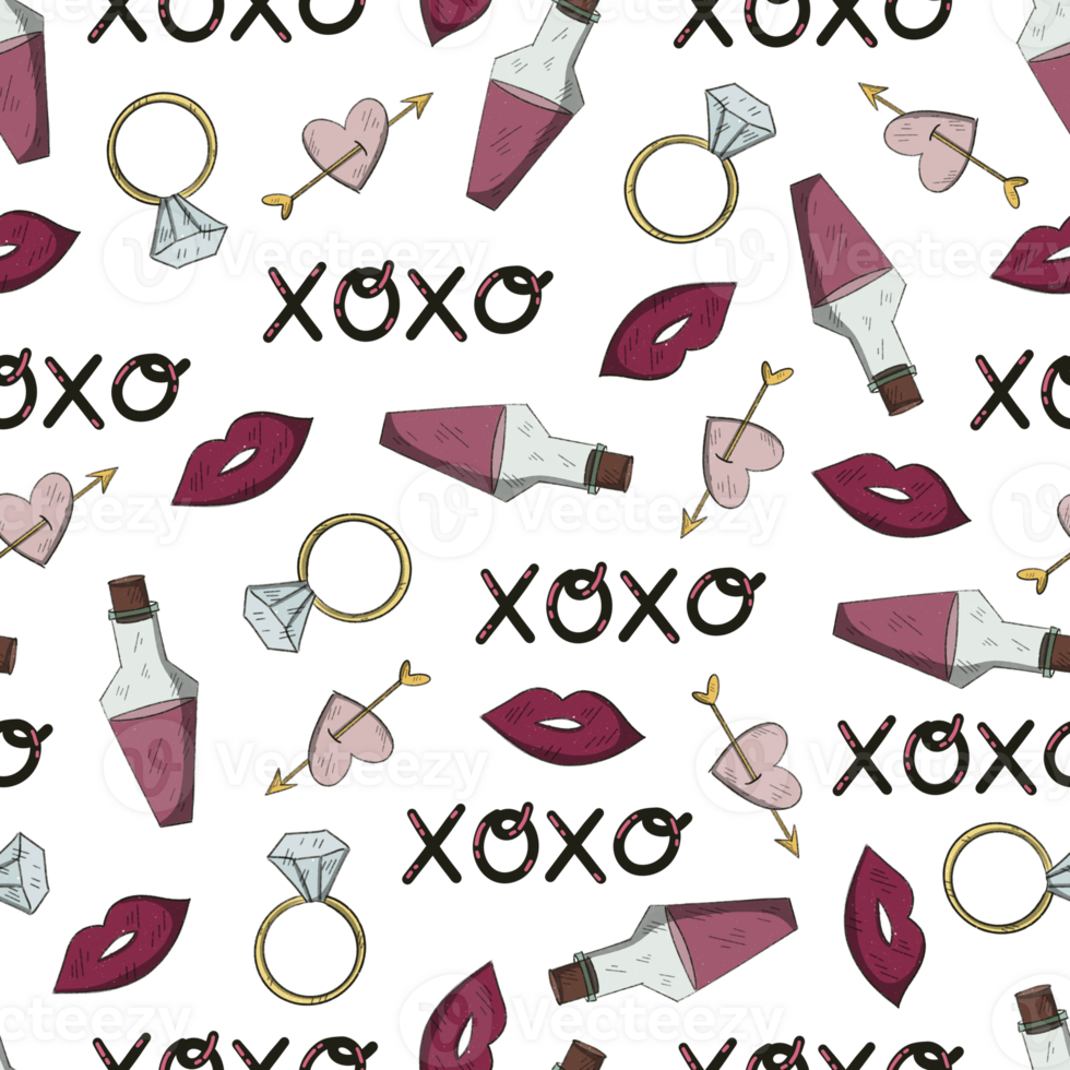 Seamless romantic pattern. Wedding, marriage, save the date, bridal, Valentine's day. png