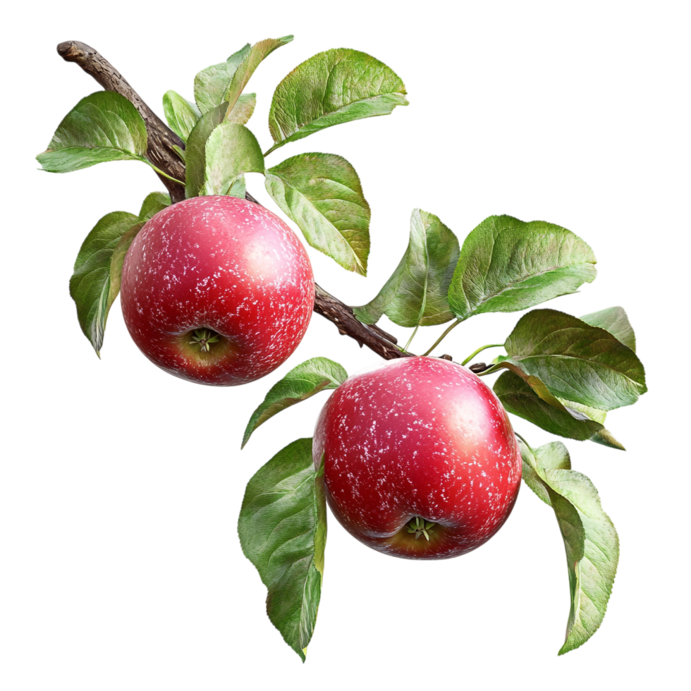 Two apples are on a branch png