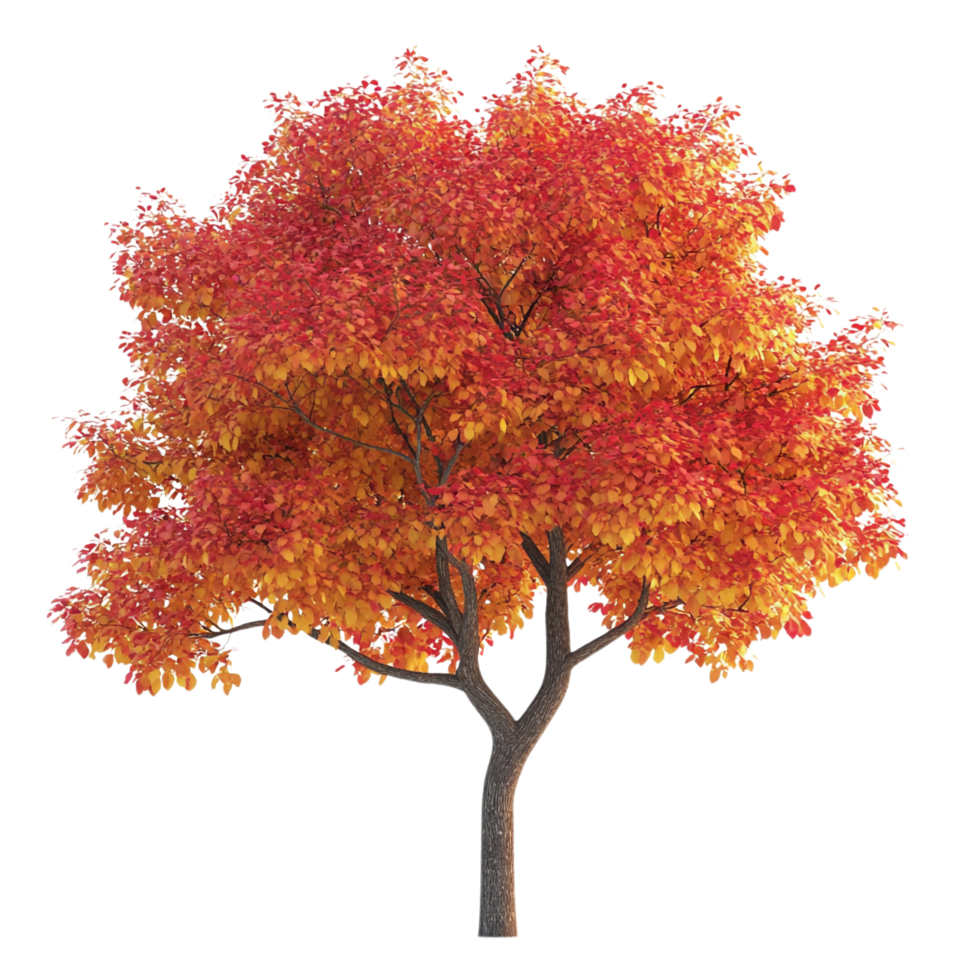 A tree with red leaves on it png