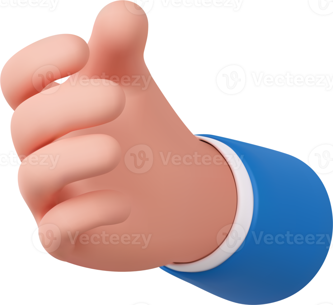 3d Cartoon character hand png