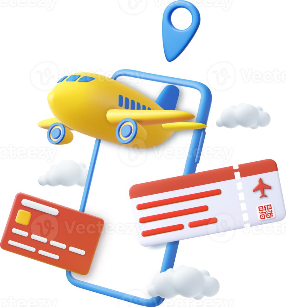 3d Airplane and Phone. png