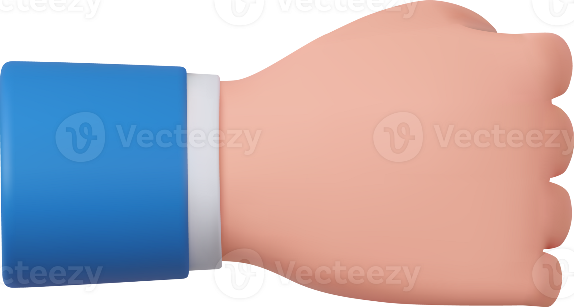 3d Cartoon character Hand fist up png