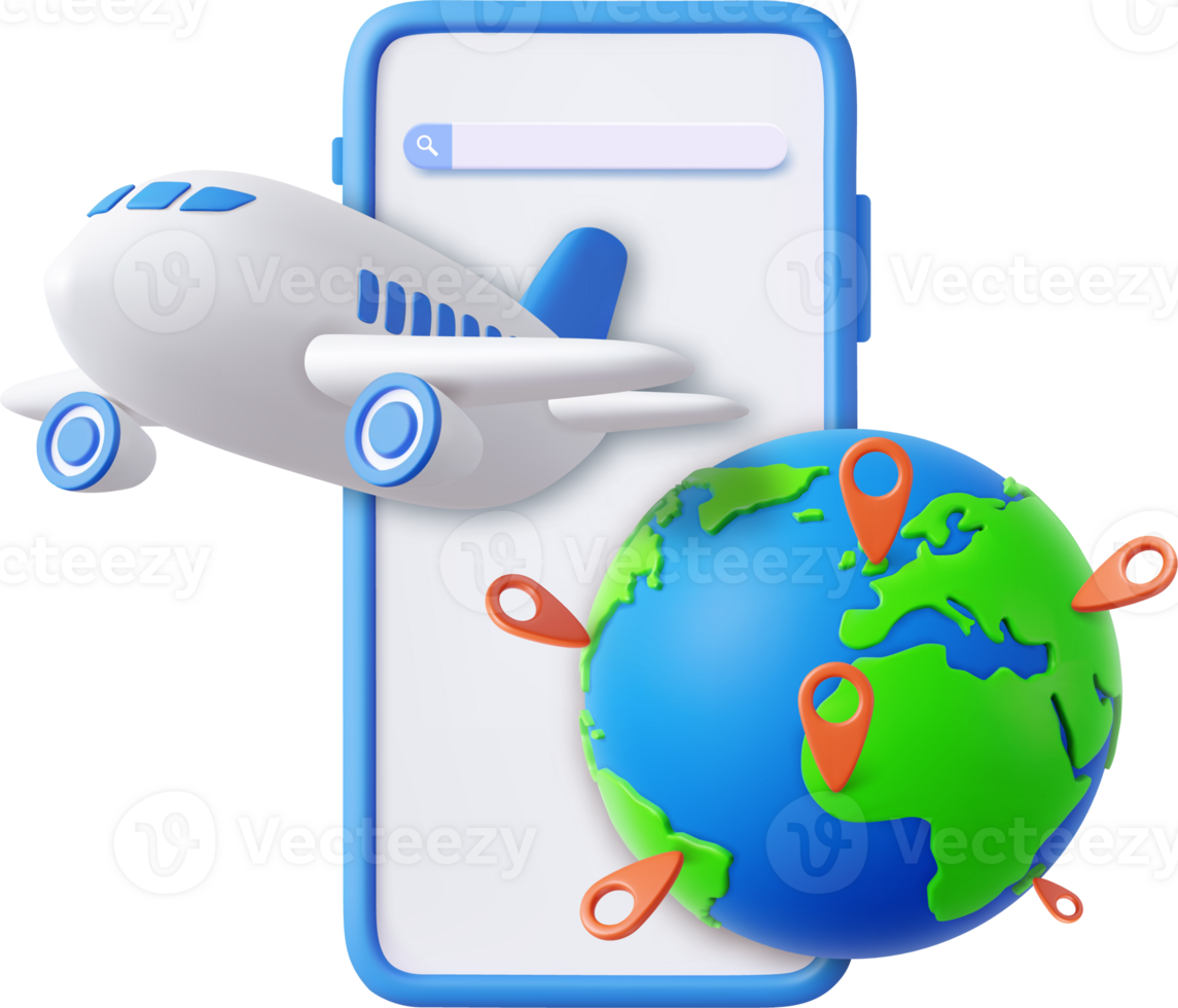 3D plane and smartphone. png