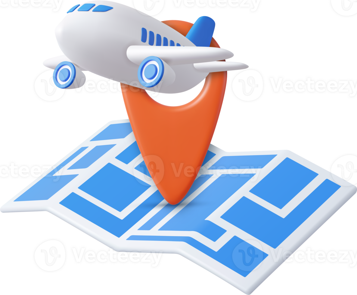 3D pin map with flight plane png