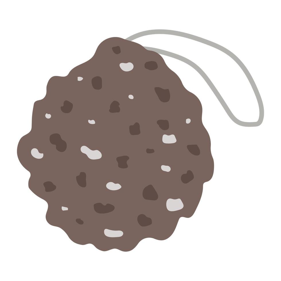 Personal care washcloth for shower, bath, and sauna. illustration. vector