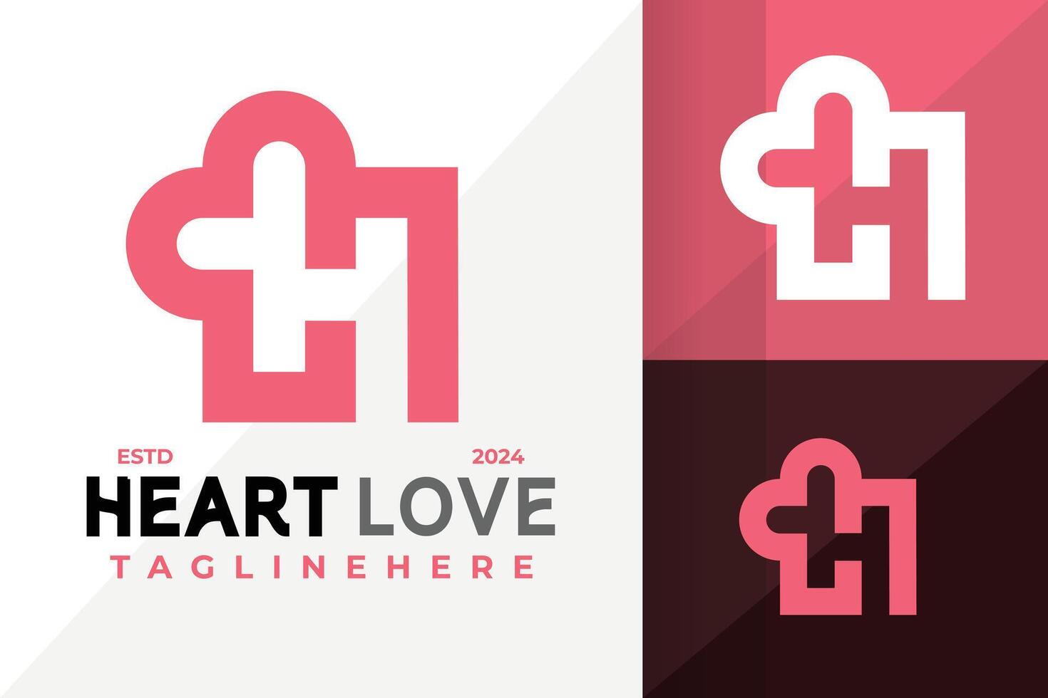 Letter H Heart Love Logo Icon Design vector
