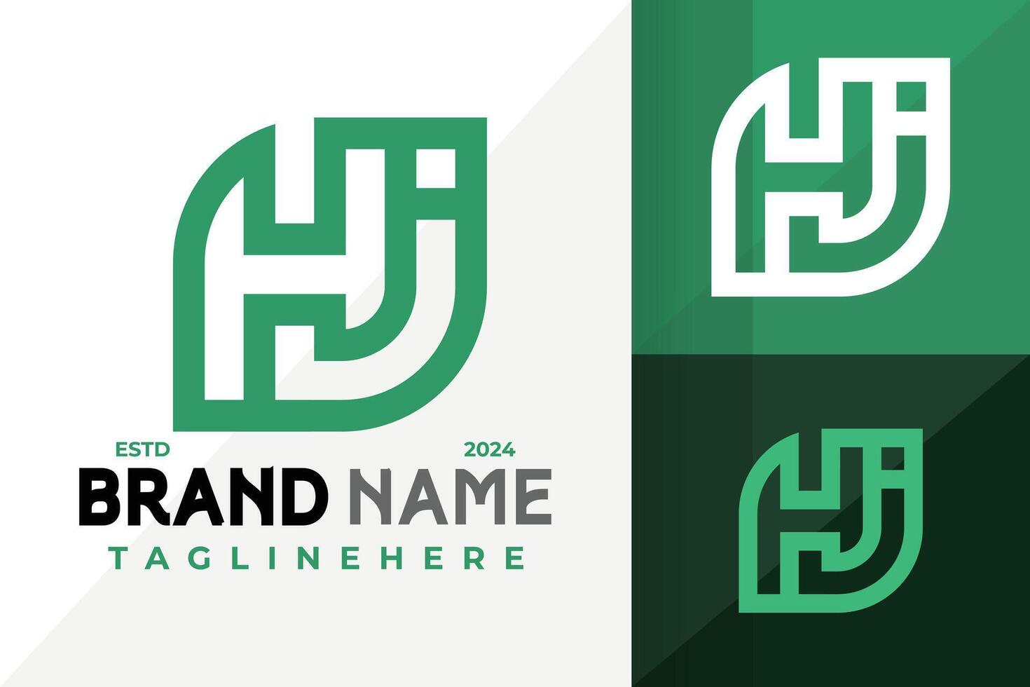Letter Hj Leaf Monogram Logo Icon Design vector