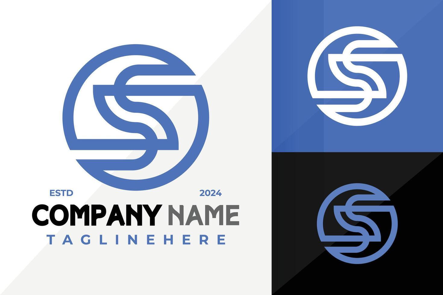 Letter S Circle Monogram Logo Icon Design vector