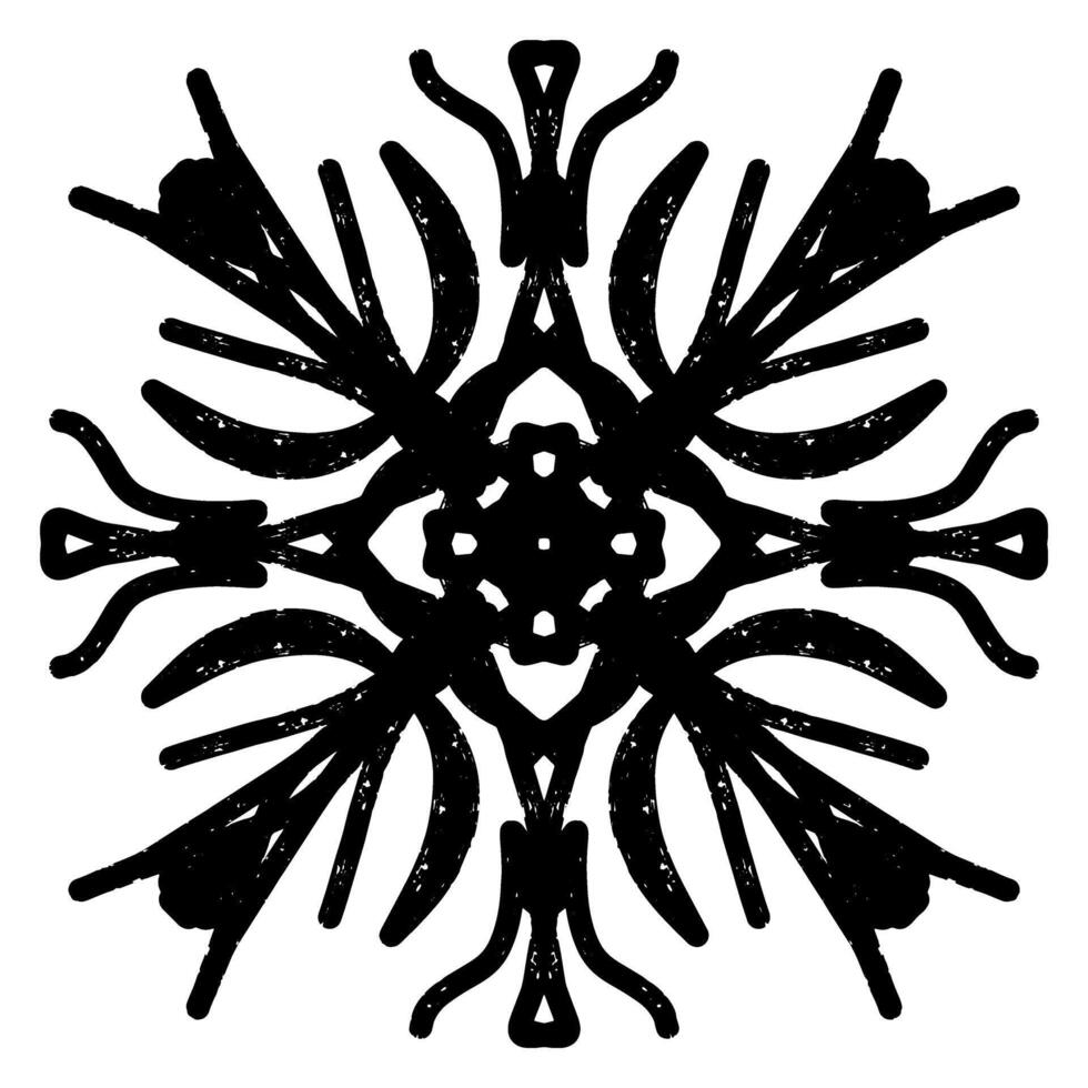 a black and white drawing of a snowflake vector