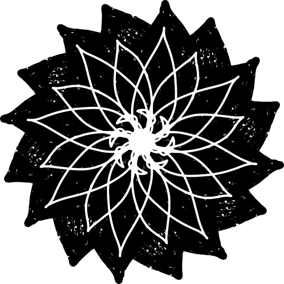 a black and white drawing of a flower vector
