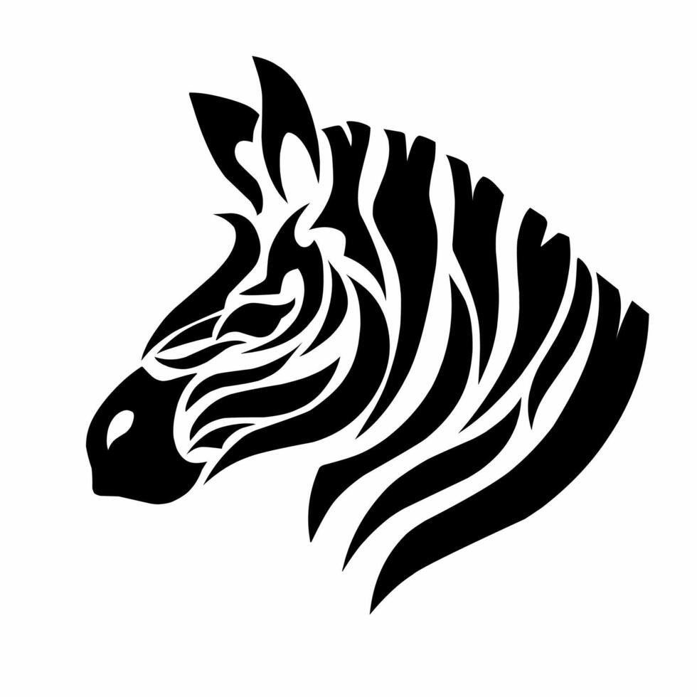 Zebra head silhouette on a white background vector