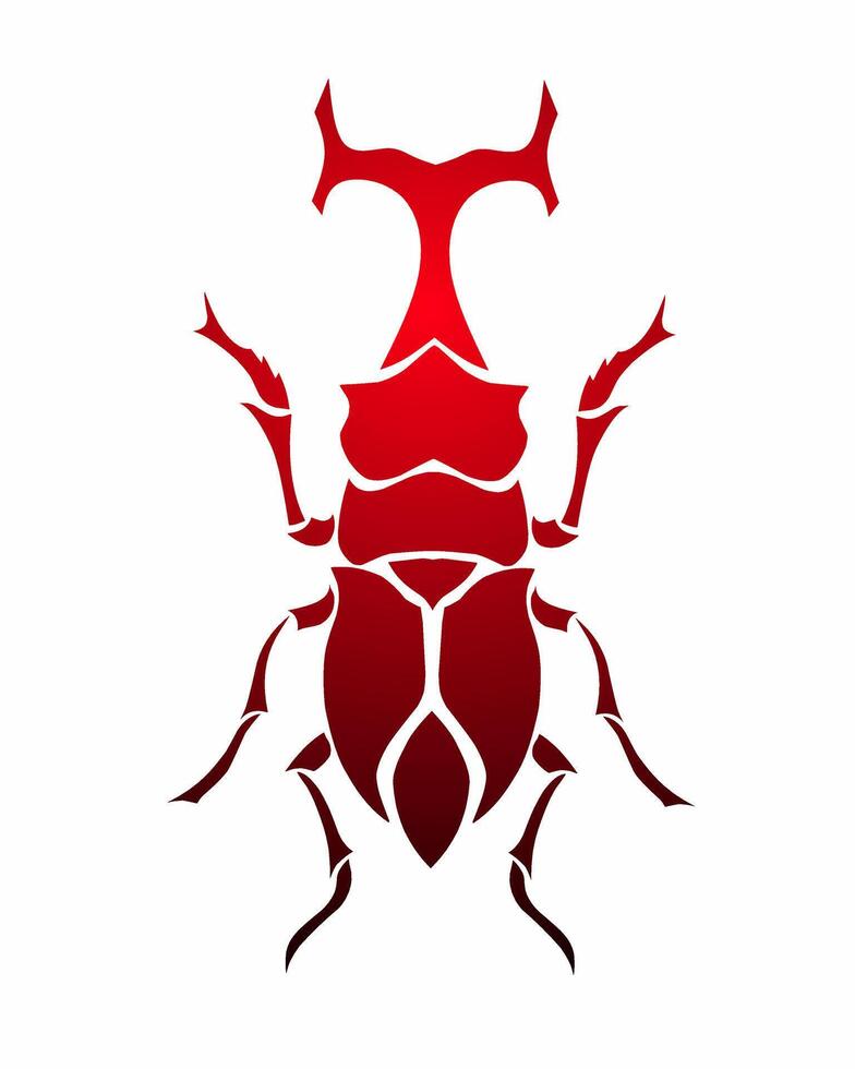 A red beetle with a long tail on a white background vector