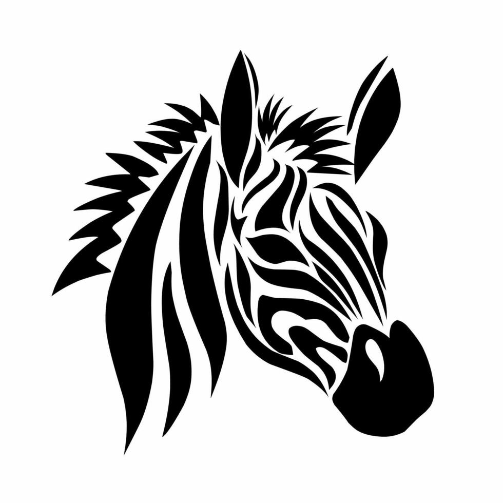 Zebra head silhouette on a white background vector